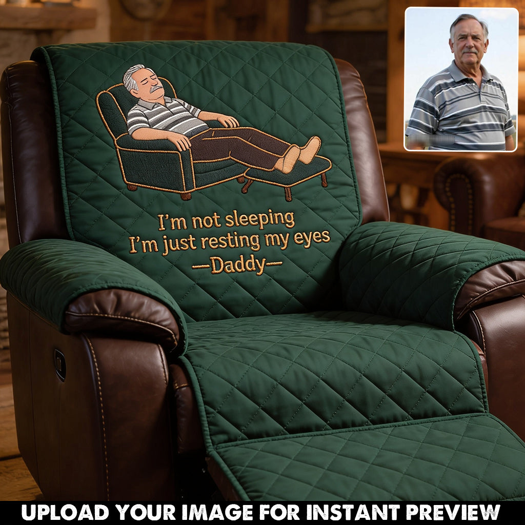Just Resting My Eyes - Personalized Father Quilted Sofa/Couch Cover