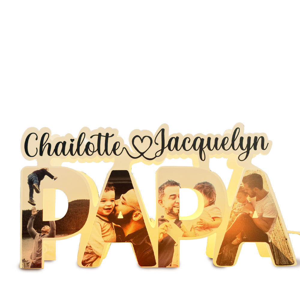 Best Papa Ever - Personalized Father Dad Photo Lamp