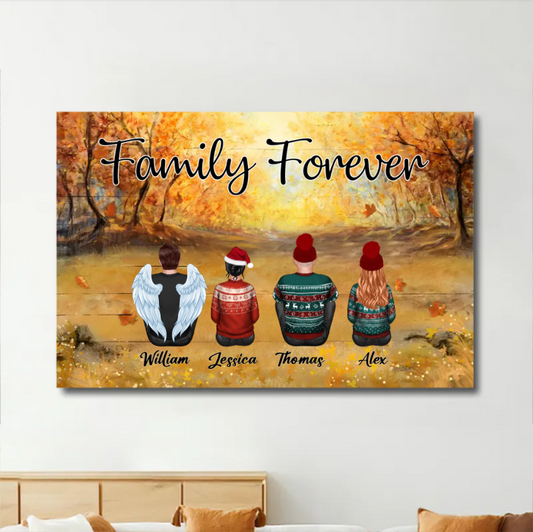 Personalized Family Forever Poster or Canvas, Keychain, Plaque, Car Hanger, Wallet Card - Perfect Gift for Siblings, Memorial Keepsake