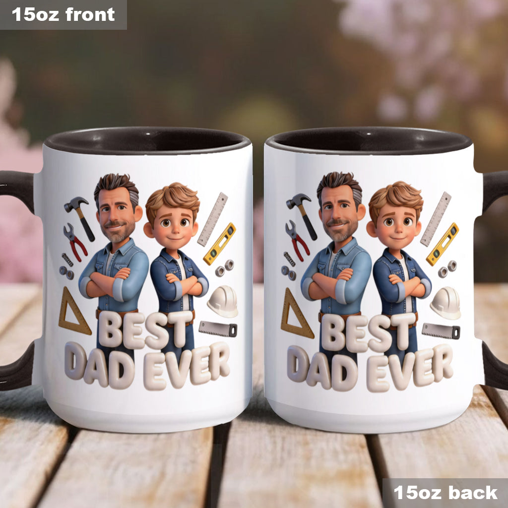 Custom Any Photo - Personalized Father Accent Mug & Coaster