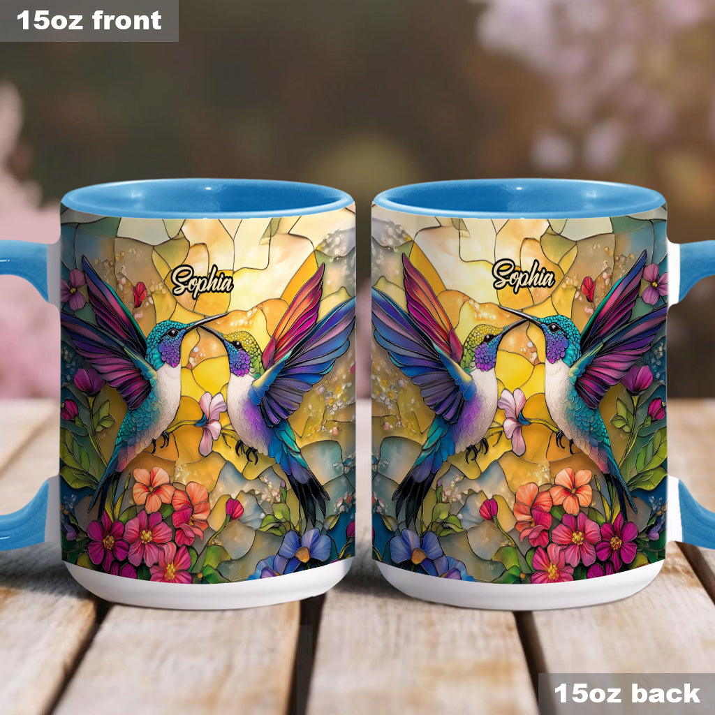 Beautiful Hummingbird - Personalized Hummingbird Accent Mug