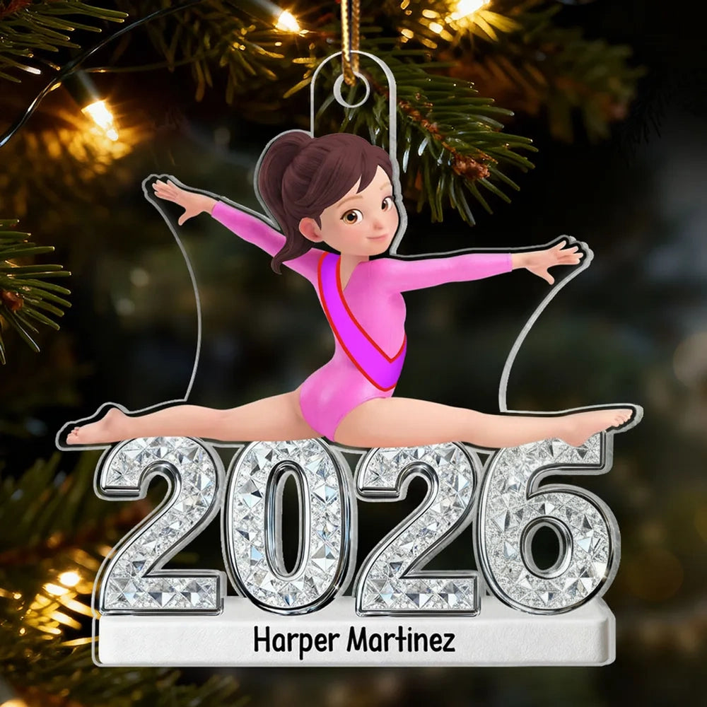 Personalized Gymnast Split Pose Acrylic Ornament for Dance Lovers - Unique Gift for Daughter or Granddaughter