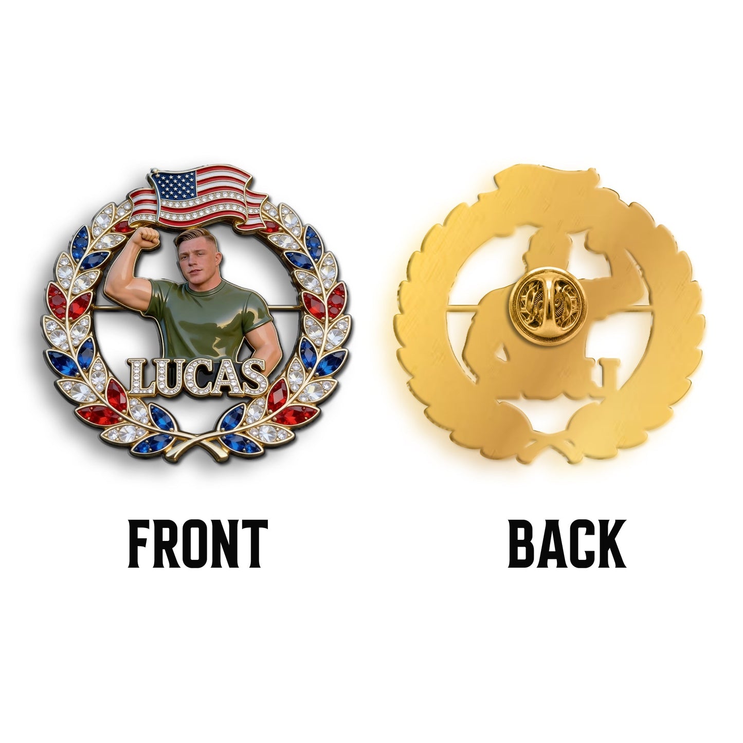 Celebrate 4th Of July - Personalized Family 3D Embossed Enamel Pin