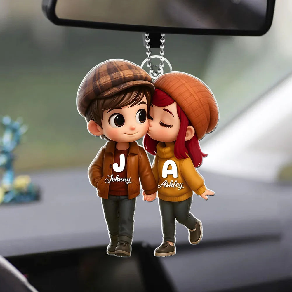 Personalized Couple's Acrylic Car Hanger – A Perfect Gift for Lovers
