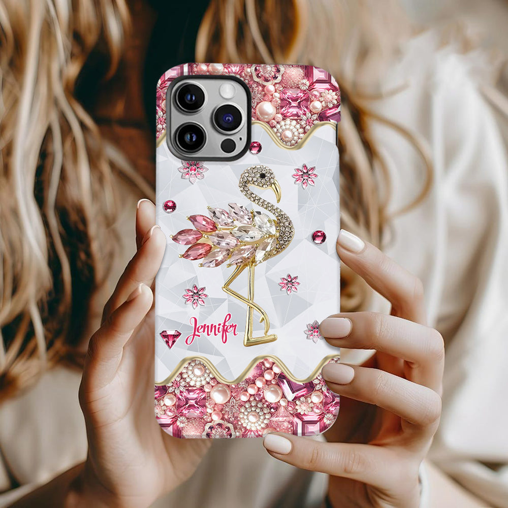 Just A Girl Who Loves Flamingos - Personalized Flamingo Full Print Phone Case