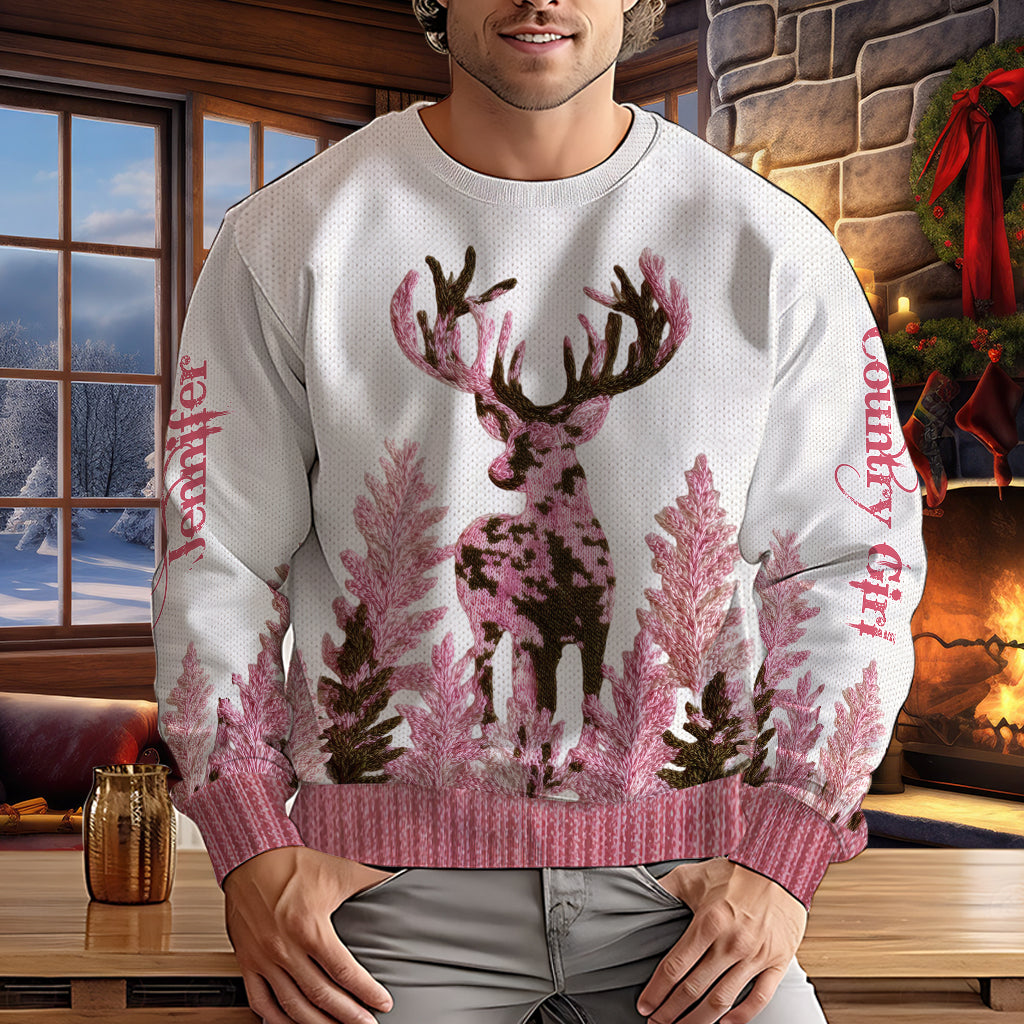 Country Girl - Personalized Hunting Ugly Sweater