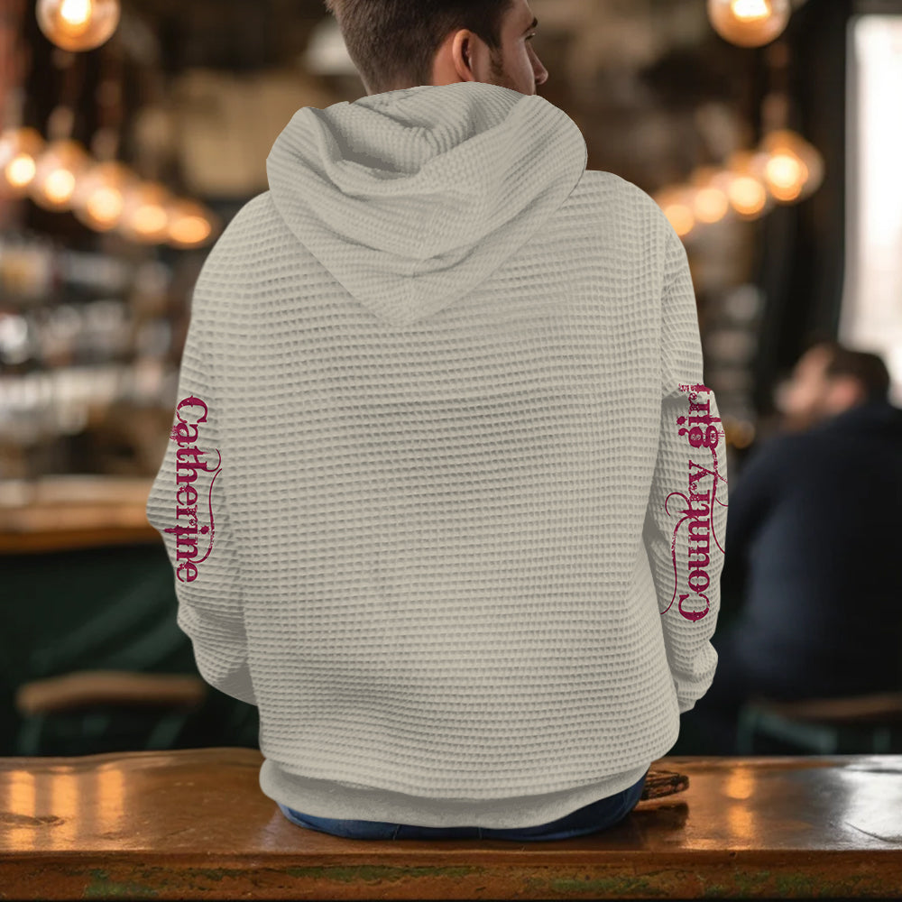 Country Girl - Personalized Hunting Waffle Hoodie