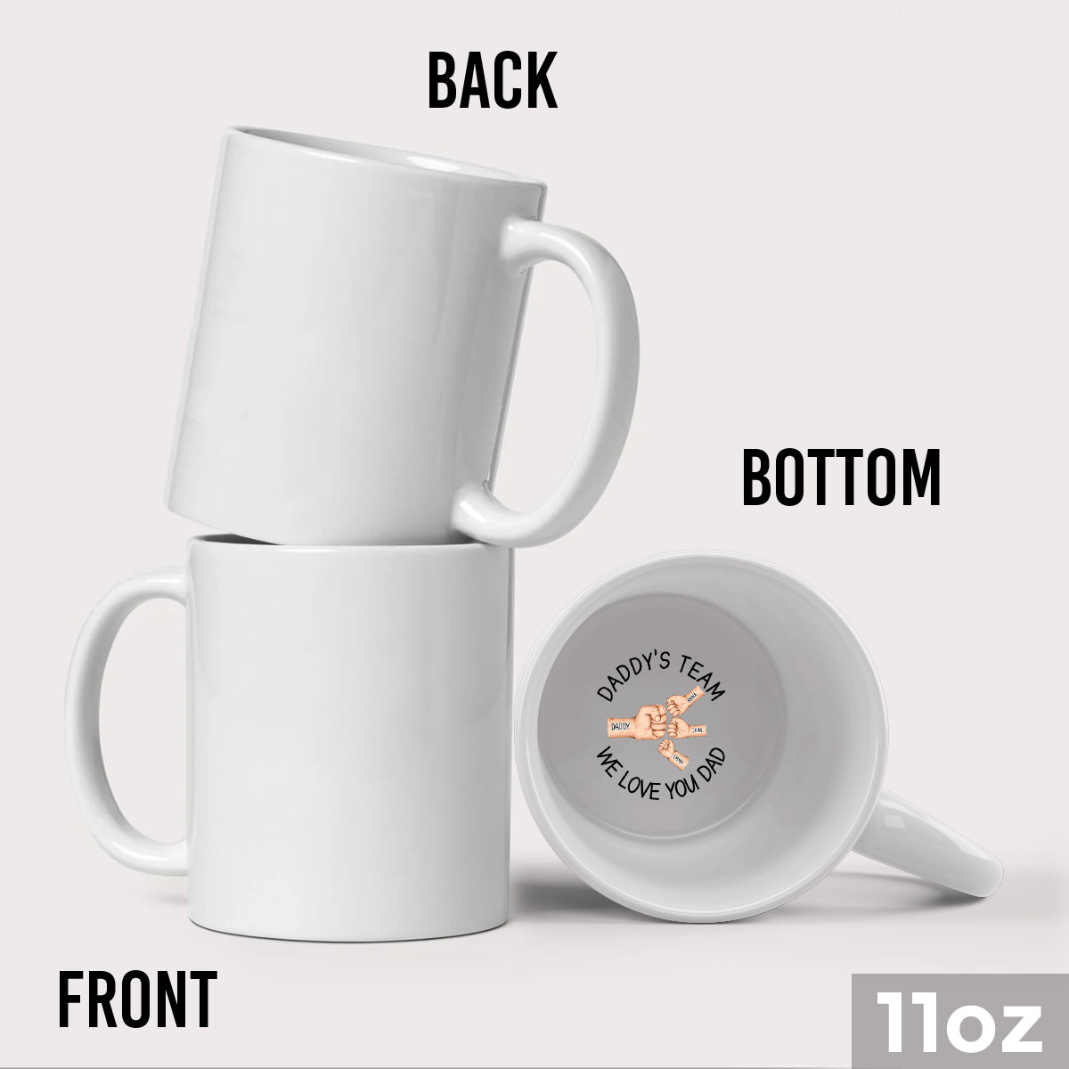 Daddy's Team - Personalized Father Hidden Message Mug