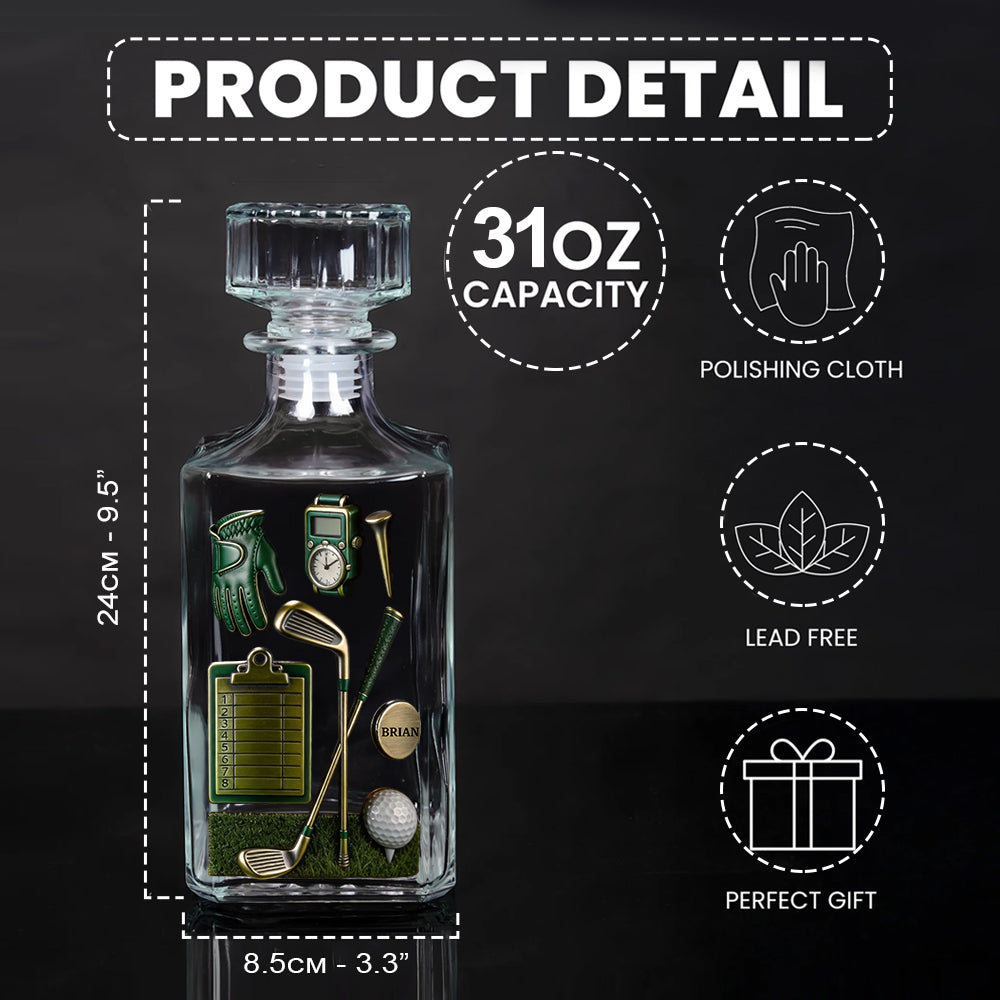 Golf is A Good Walk Spoiled - Personalized Golf Whiskey Decanter Set