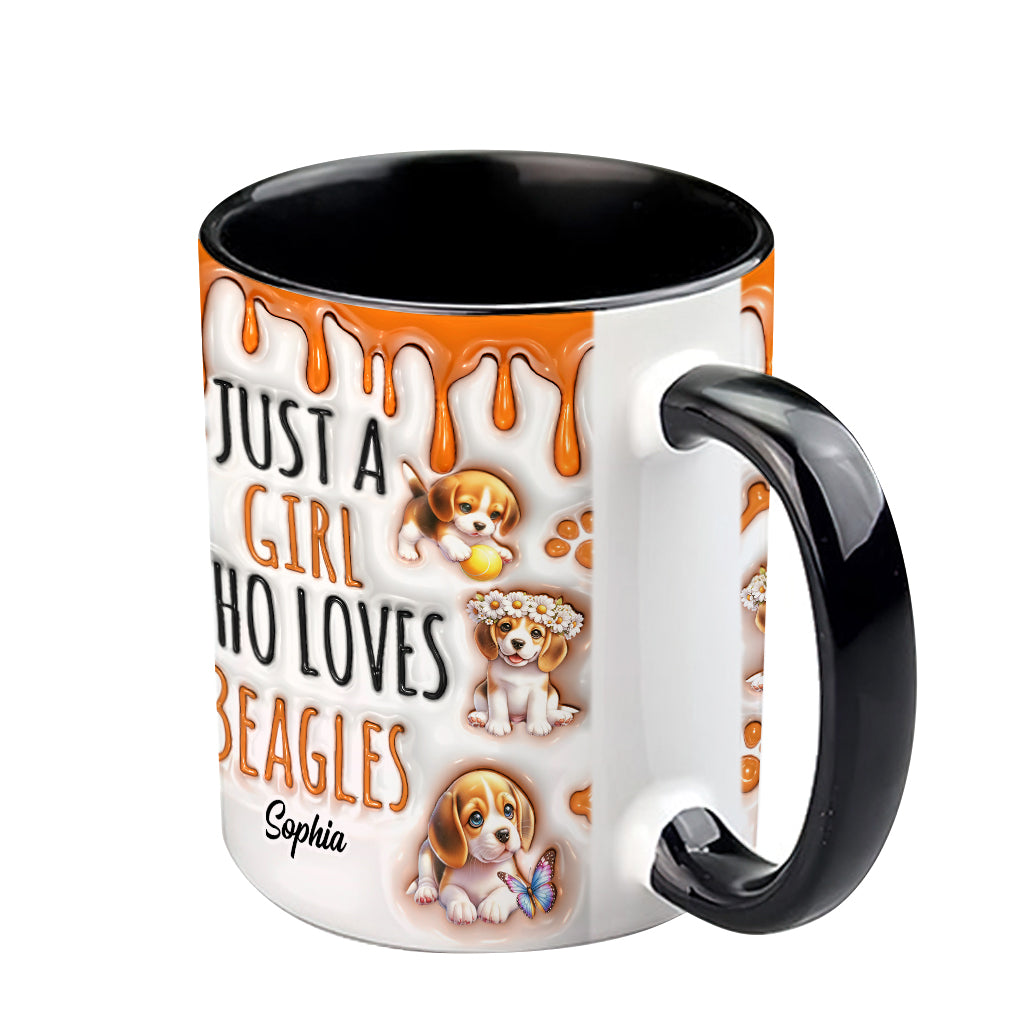 Just A Girl Who Loves Beagles - Personalized Dog Accent Mug