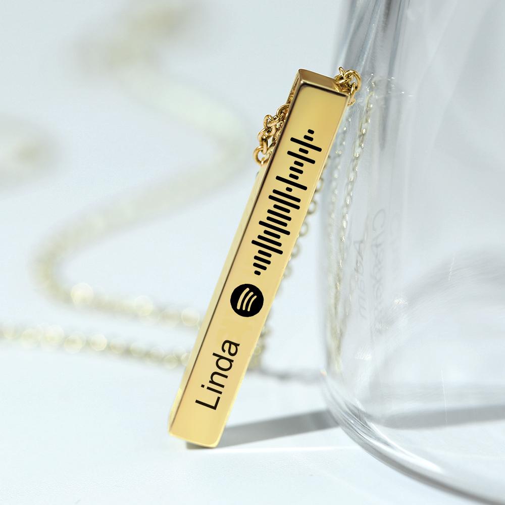 My Favorite Song - Personalized Flexible Square Shaped Bar Necklace