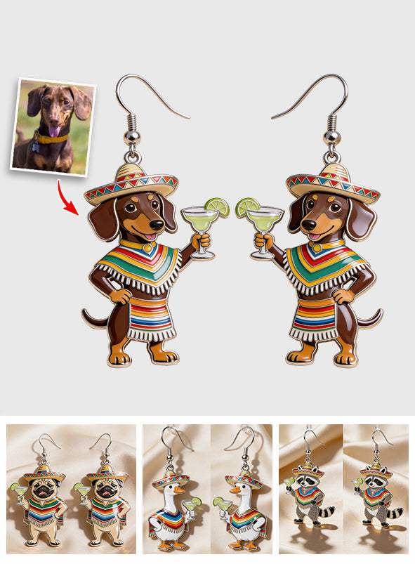 Custom Any Photo, Cinco De Mayo Earrings for Women - Personalized Dog Earrings