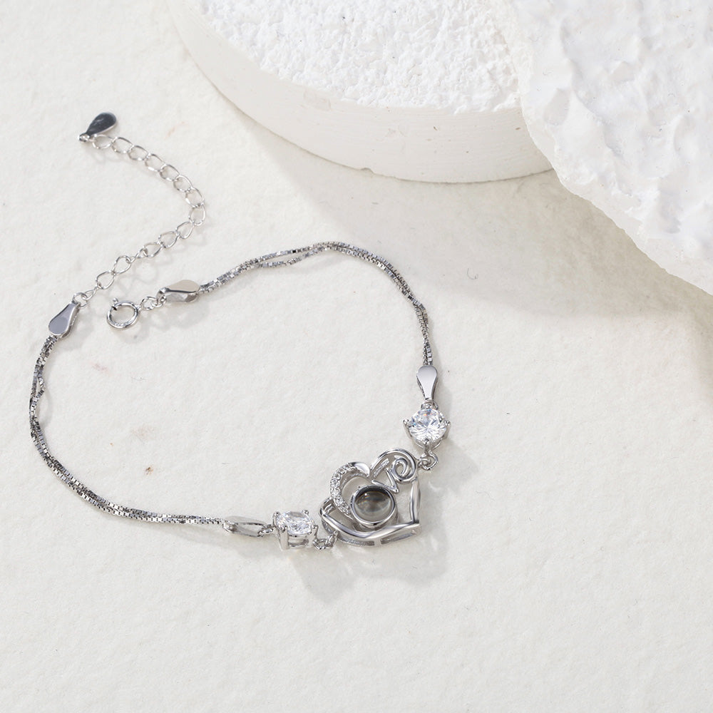 Personalized Heart-shaped Love Projection Charm