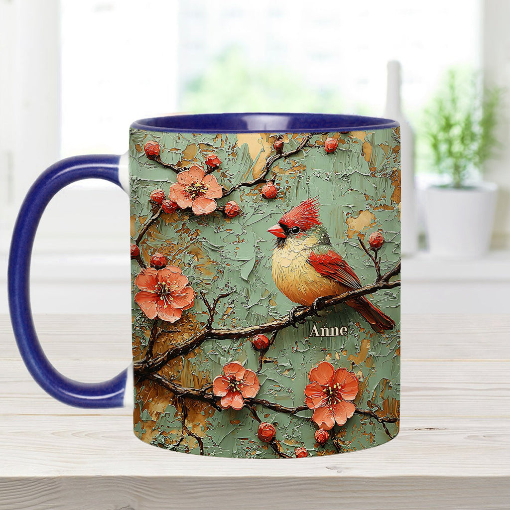 Beautiful Cardinals - Personalized Accent Mug