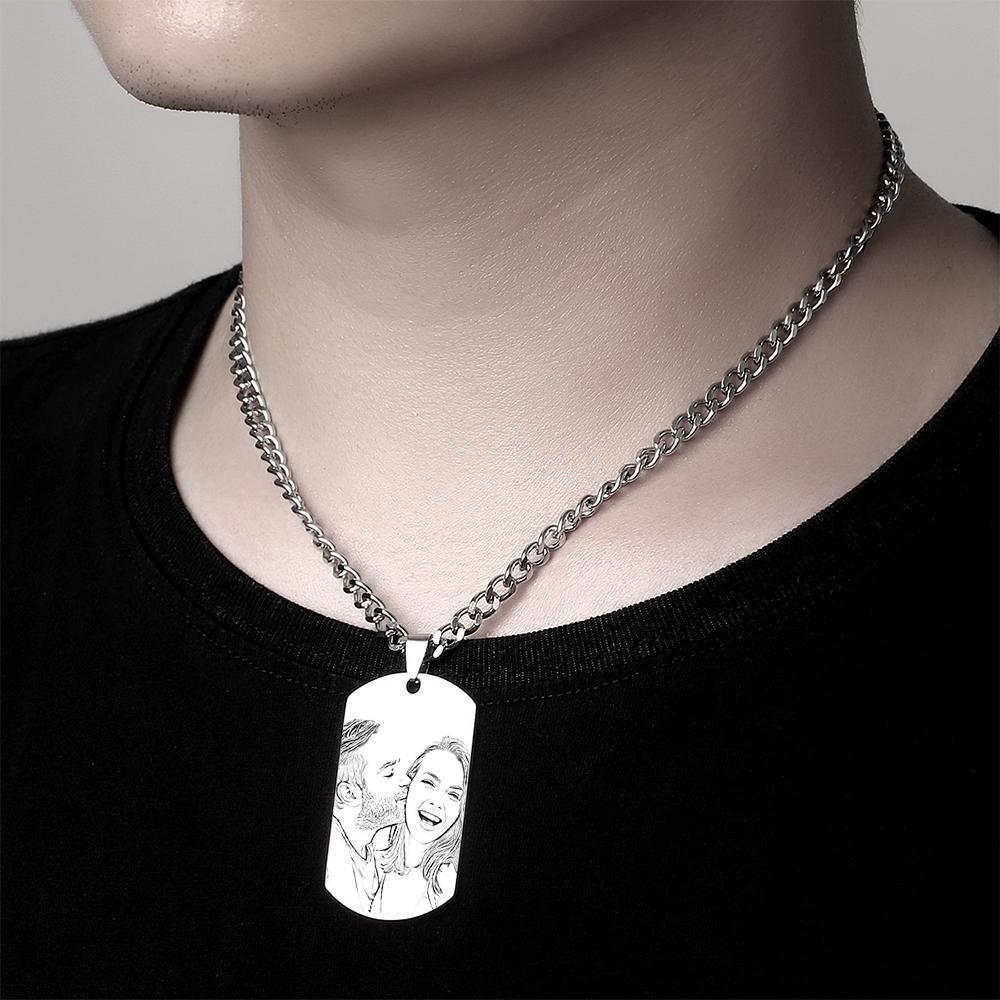 Any Photo - Personalized Engraved QR Code Necklace
