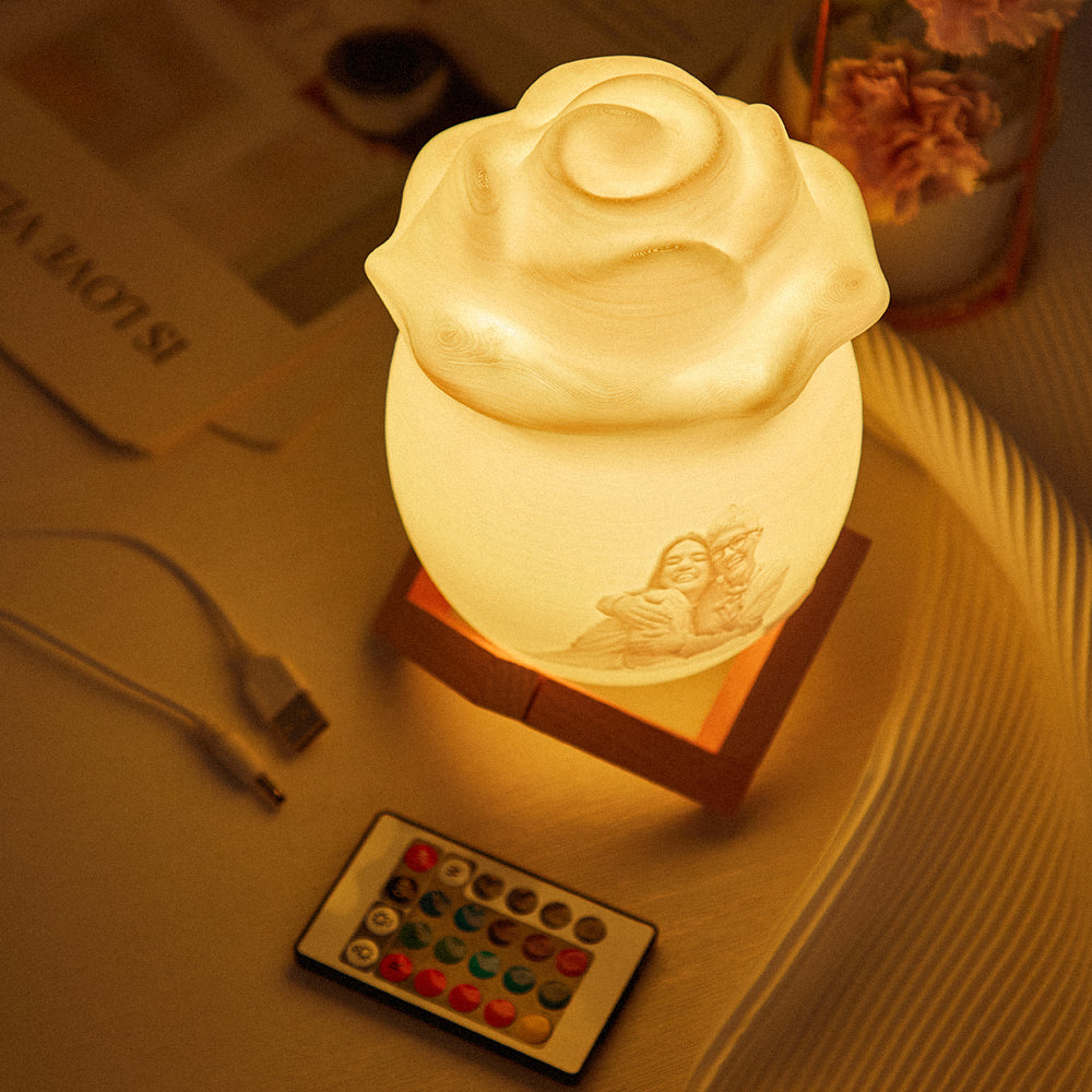 Any Photo Roses Lights - Personalized Any Photo Rose Lamp