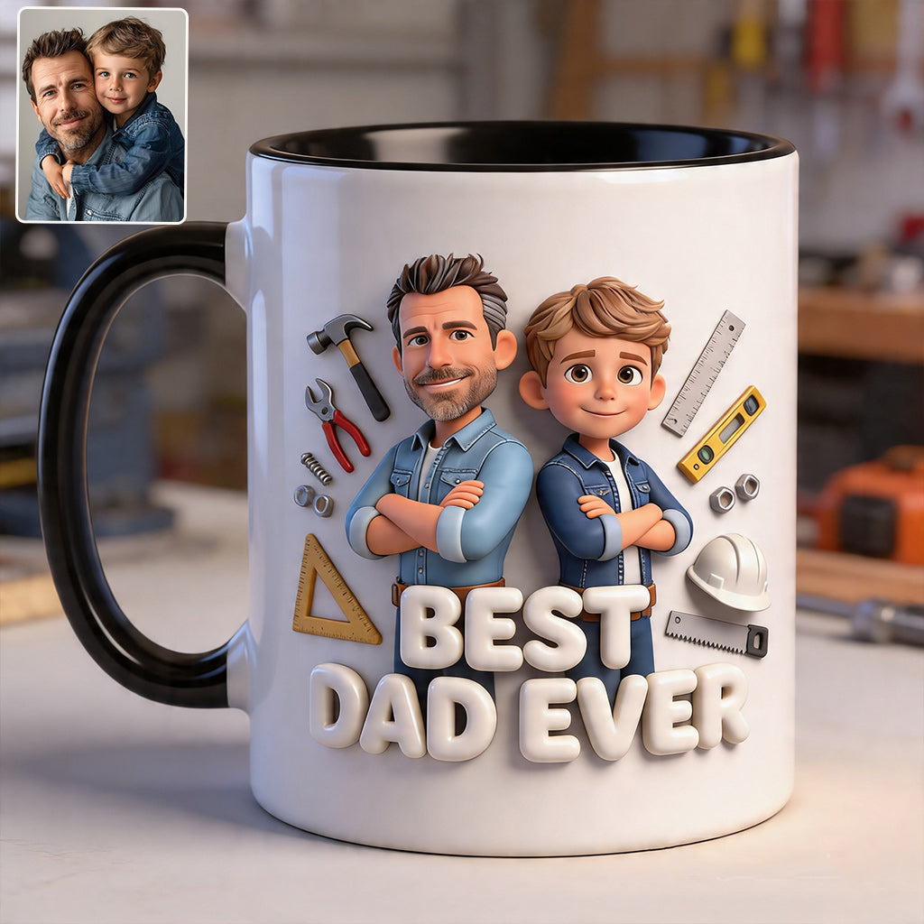 Custom Any Photo - Personalized Father Accent Mug & Coaster