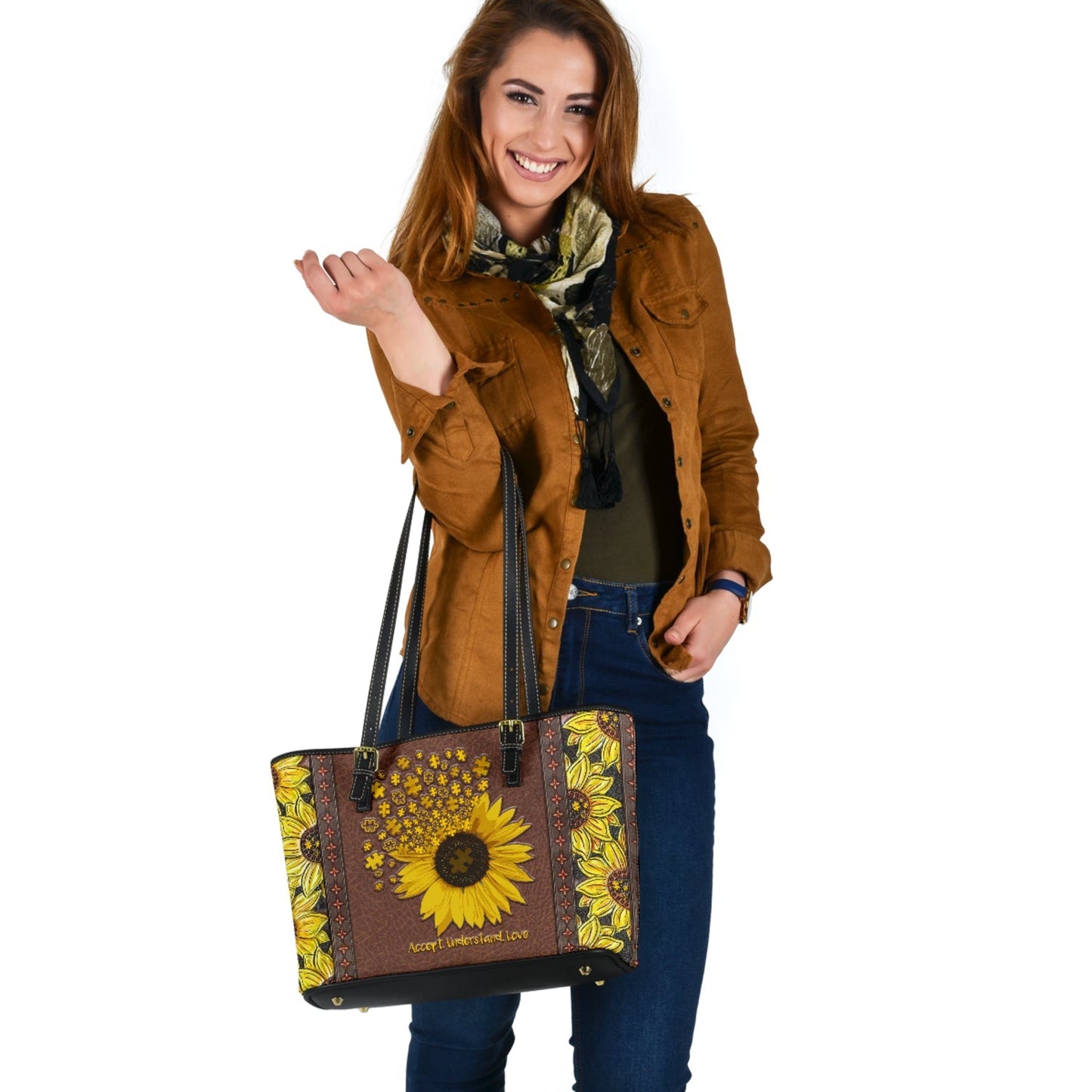 Accept Understand Love Autism Awareness Leather Bag 0622