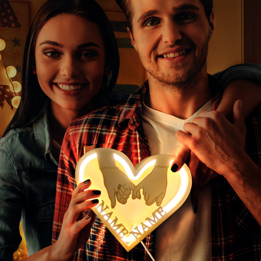 Couple Name Hand In Hand - Personalized Couple Name Lamp