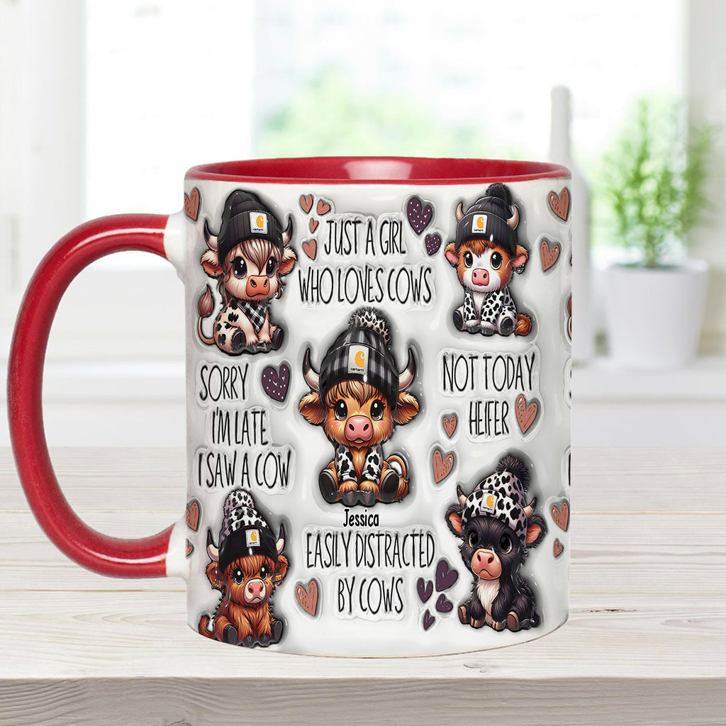 Just A Girl Who Loves Highland Cows - Personalized Accent Mug
