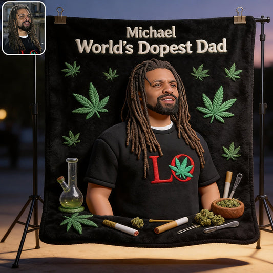 Dopest Dad - Personalized Weed Blanket