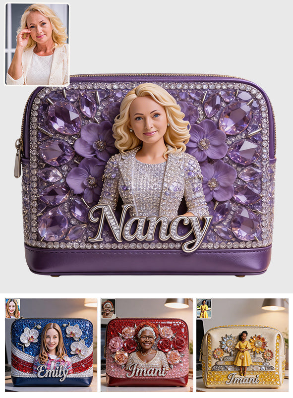 Any Photo, Flower - Personalized Self Love Makeup Bag