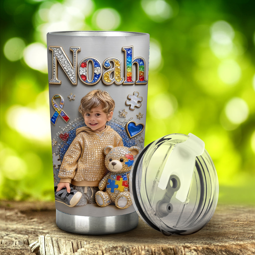I Love You - Custom From Photo - Personalized Autism Awareness Tumbler