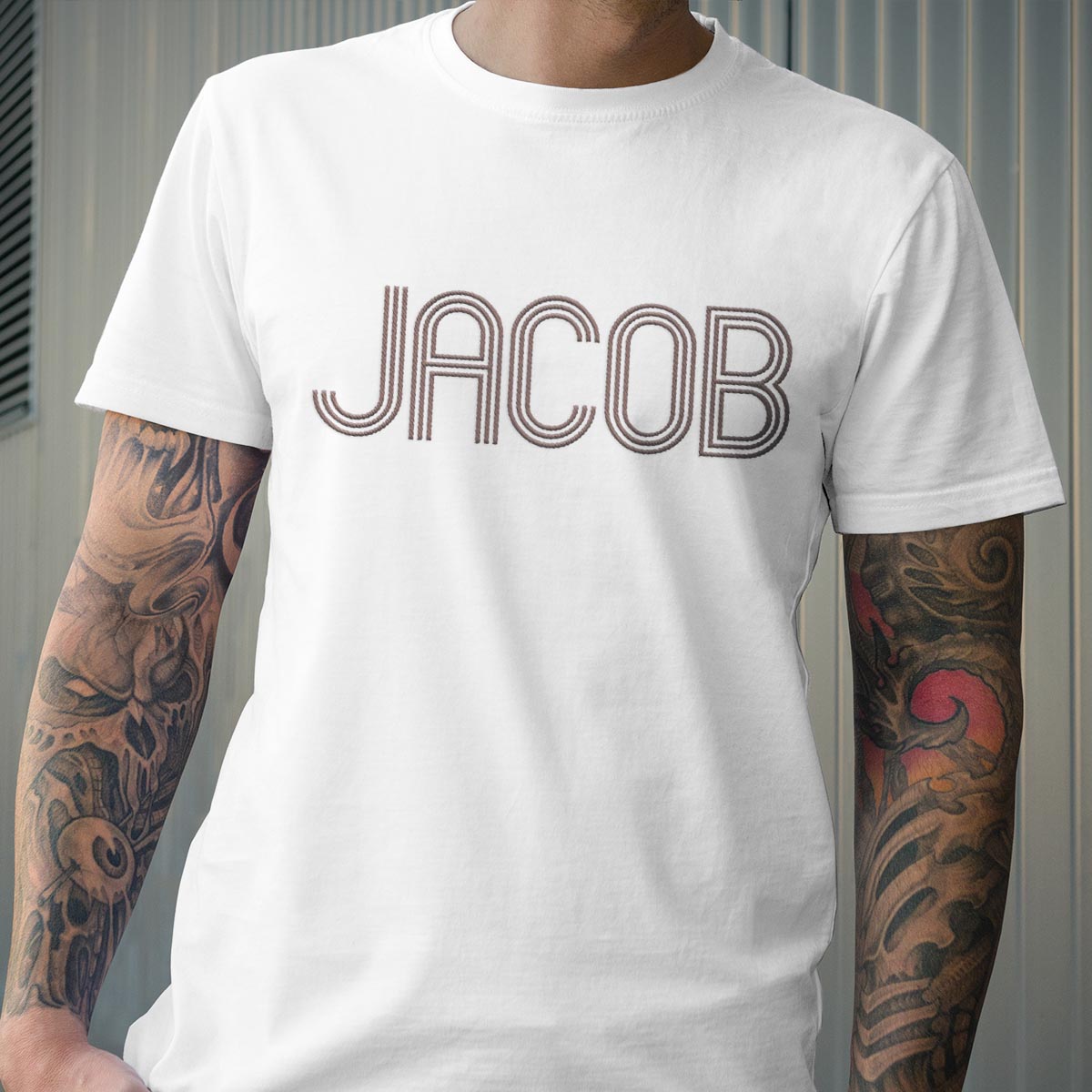 Custom Name - Personalized Step Dad Embroidered T-shirt