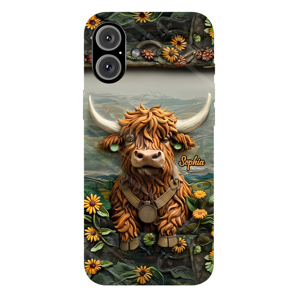 Cute Highland Cow - Personalized Highland Cow Full Print Phone Case