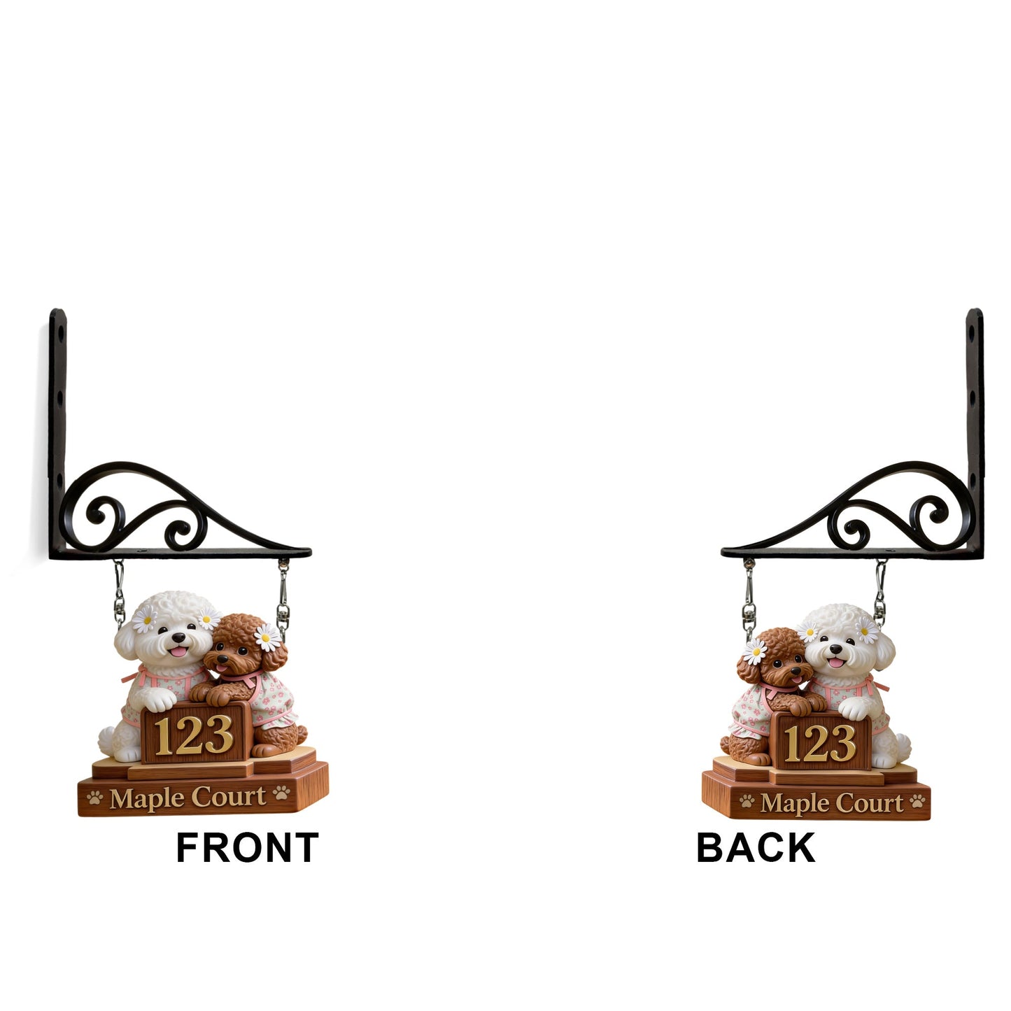 Dog Address Porch Sign - Personalized Dog Wooden Wall Mount Sign