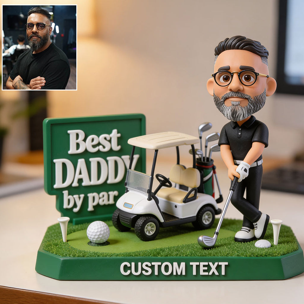 Best Dad By Par, Best Grandpa By Par - Personalized Golf Custom Shaped Acrylic Plaque