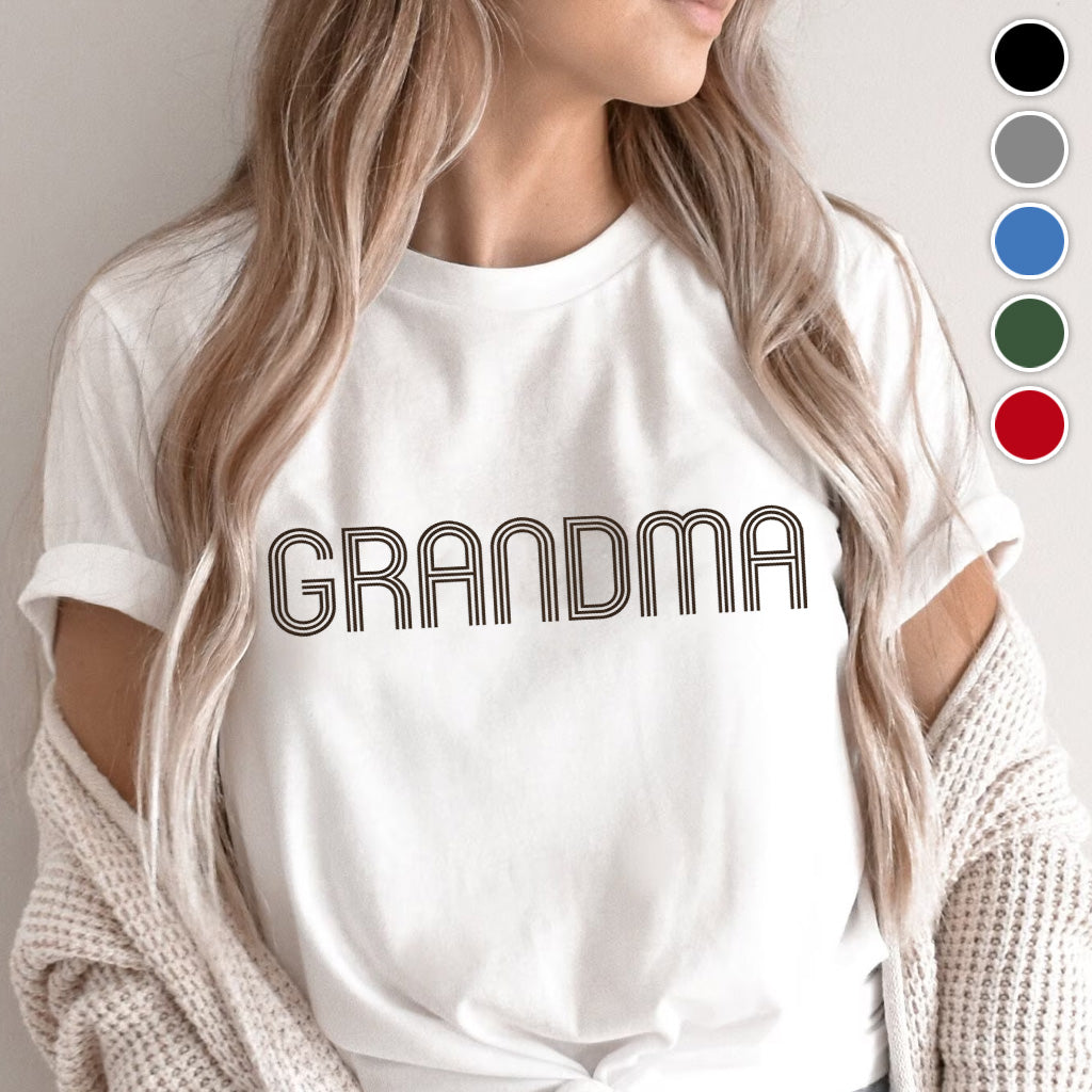 Custom Name - Personalized Grandma Embroidered T-shirt