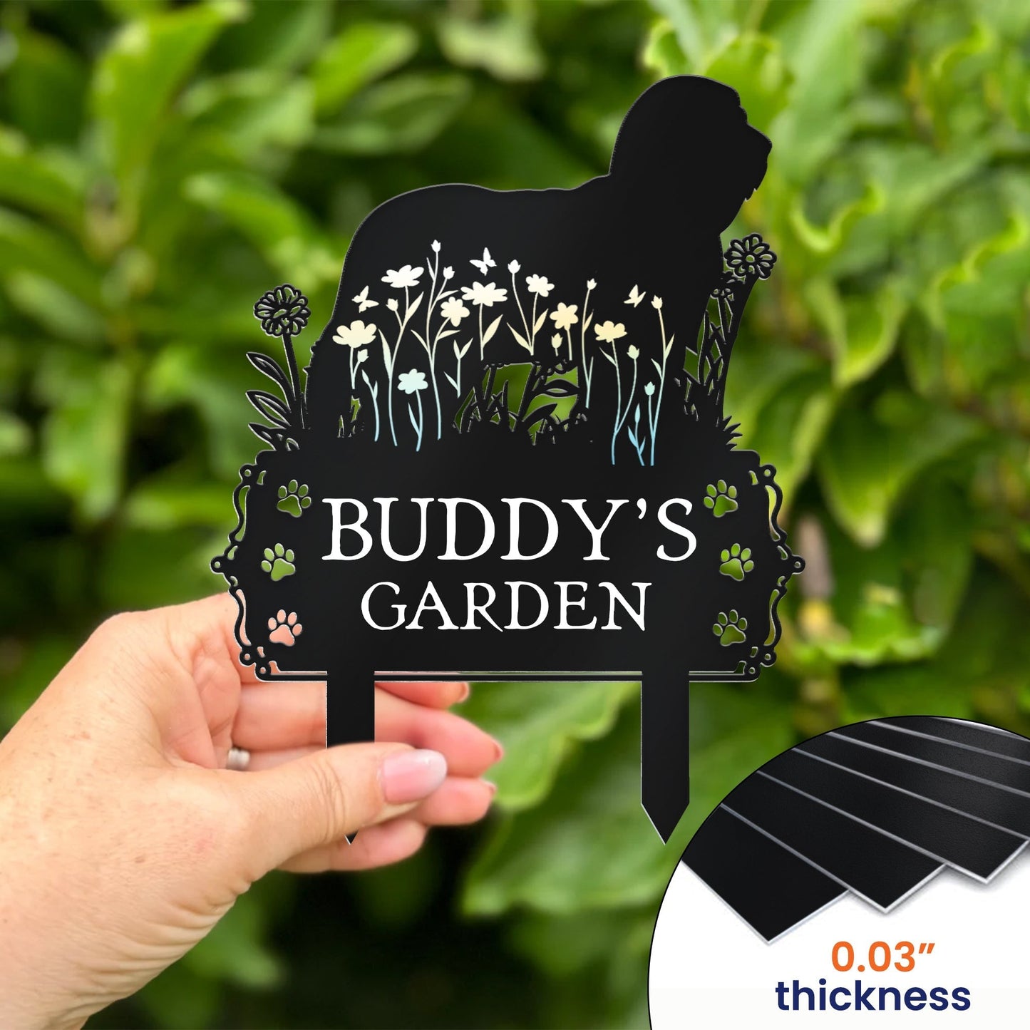 Personalized Dog Memorial Metal Garden Stake with Forever Loved Quote, Floral Silhouette Yard Decor, Unique Gift for Pet Owners