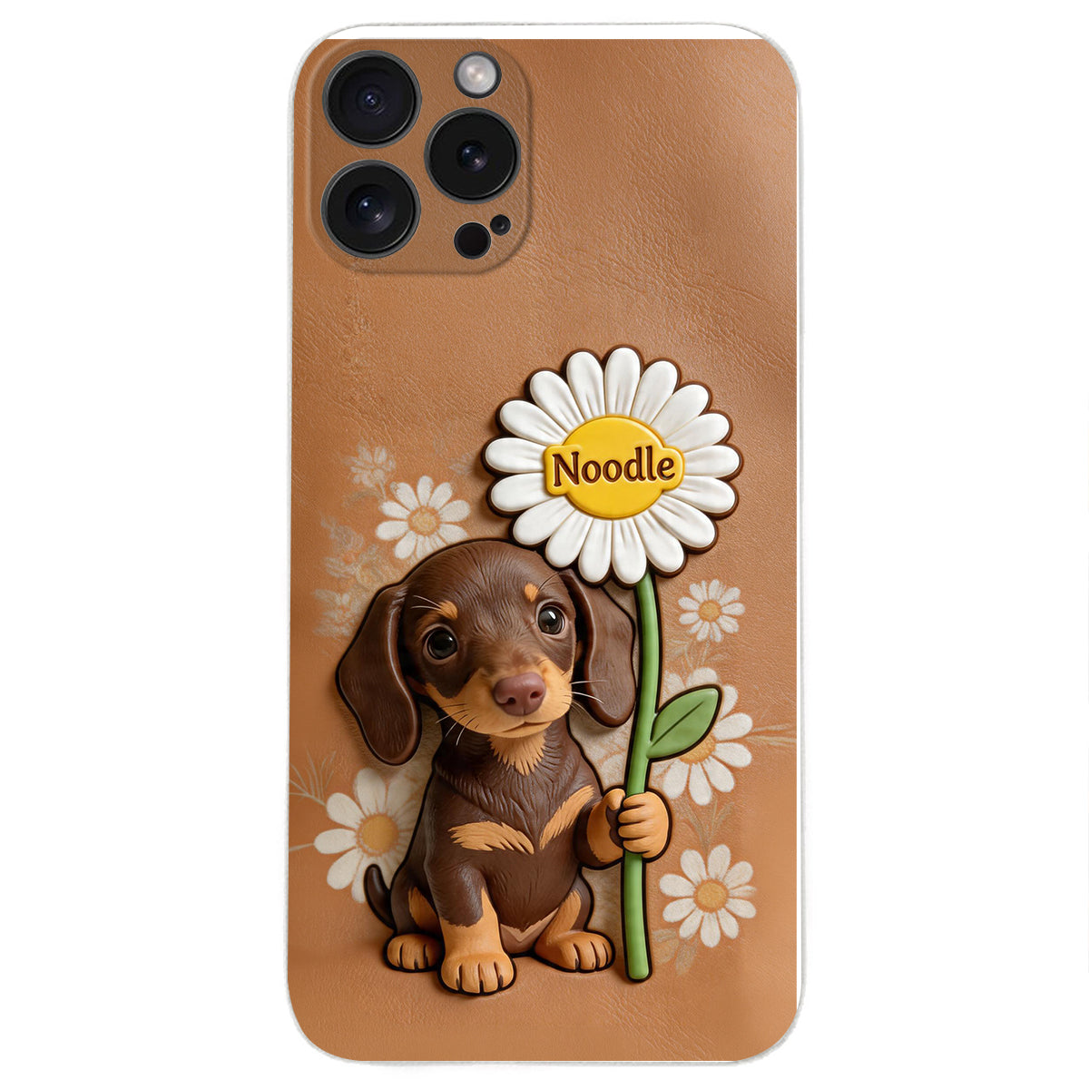 Custom Any Photo - Personalized Dog 3D Embossed Leather Phone Case