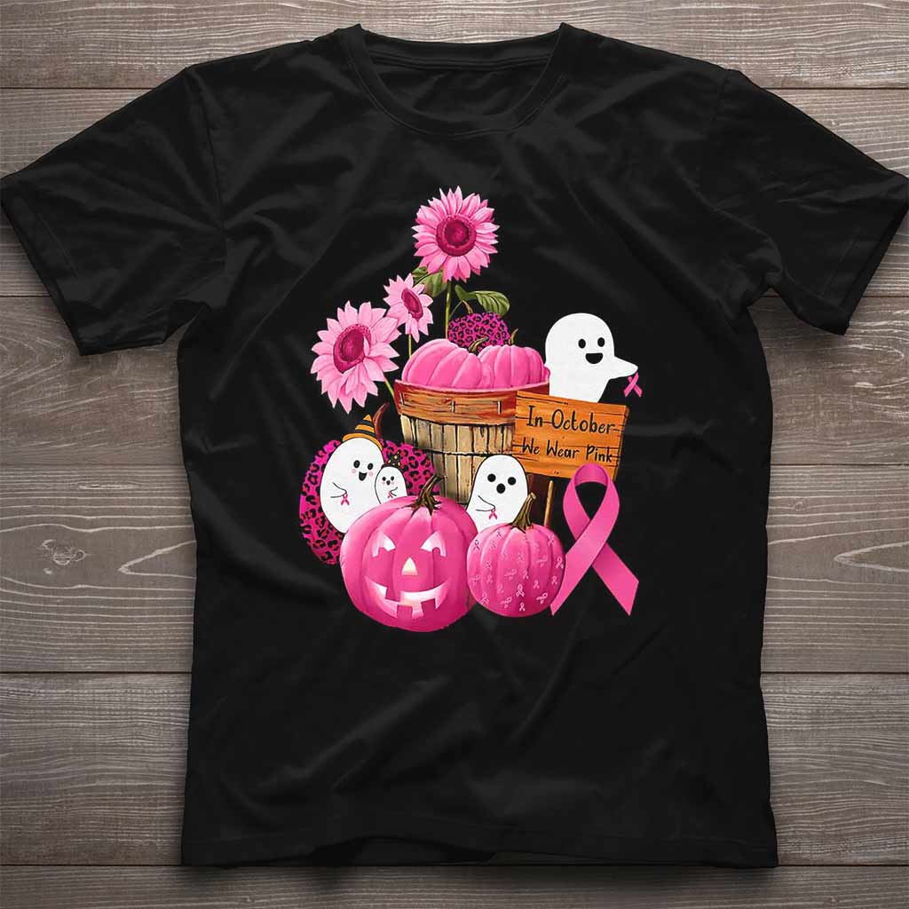 In October We Wear Pink Halloween  - Breast Cancer Awareness T-shirt And Hoodie 082021