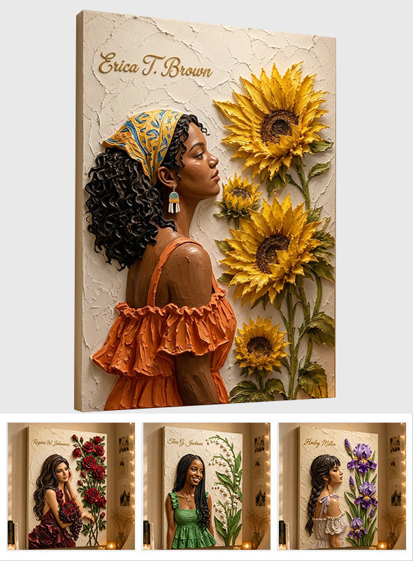 Any Flower Unique Gift - Personalized Self Love 3D Printed Cut Metal Sign