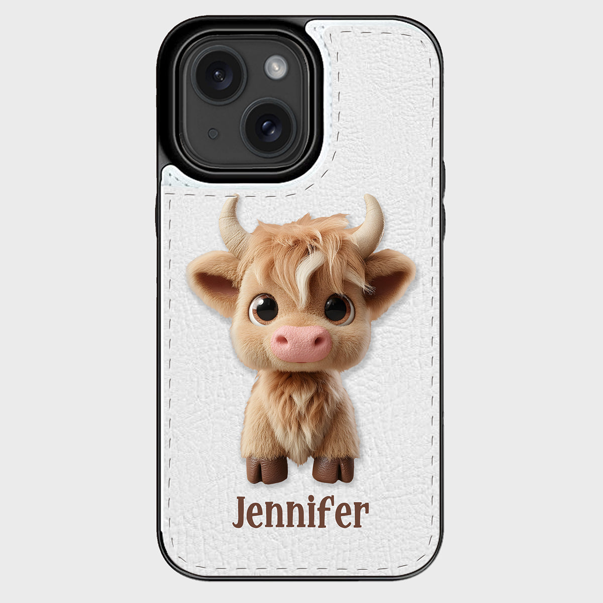 Cute Highland Cow - Personalized Highland Cow Foldable Wallet Phone Case