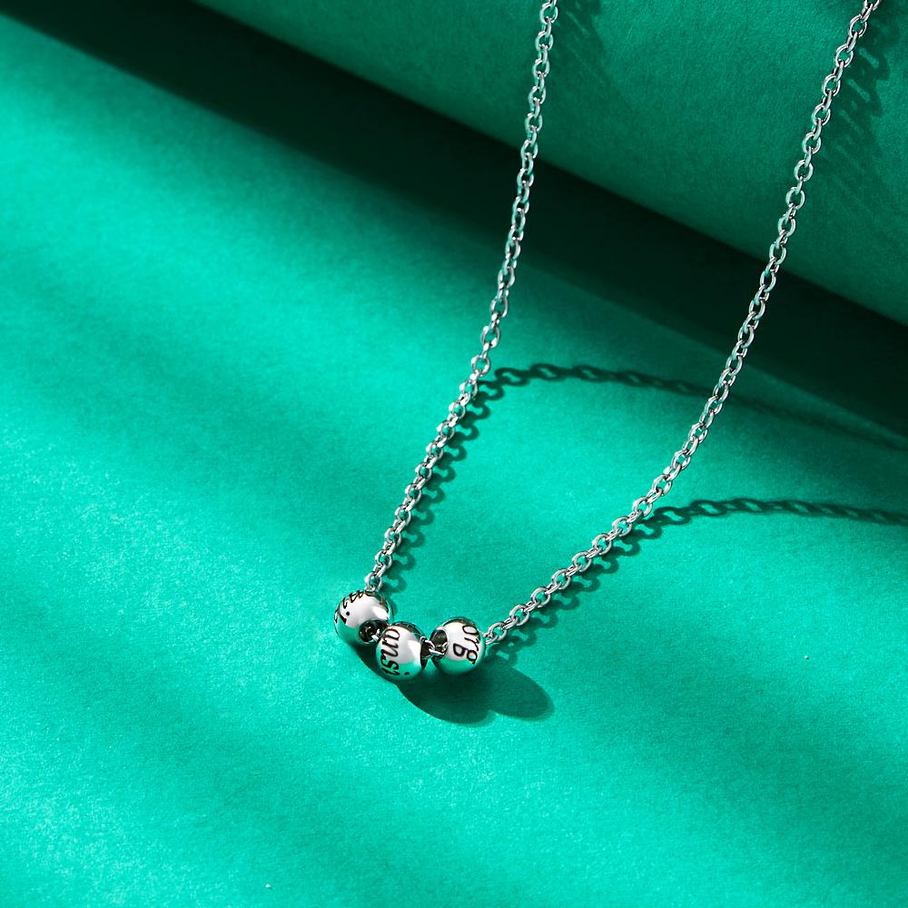 Engraved Necklace Optional Bead Charm Optional Bead Charm - gift for who lost a loved one - Personalized Necklace