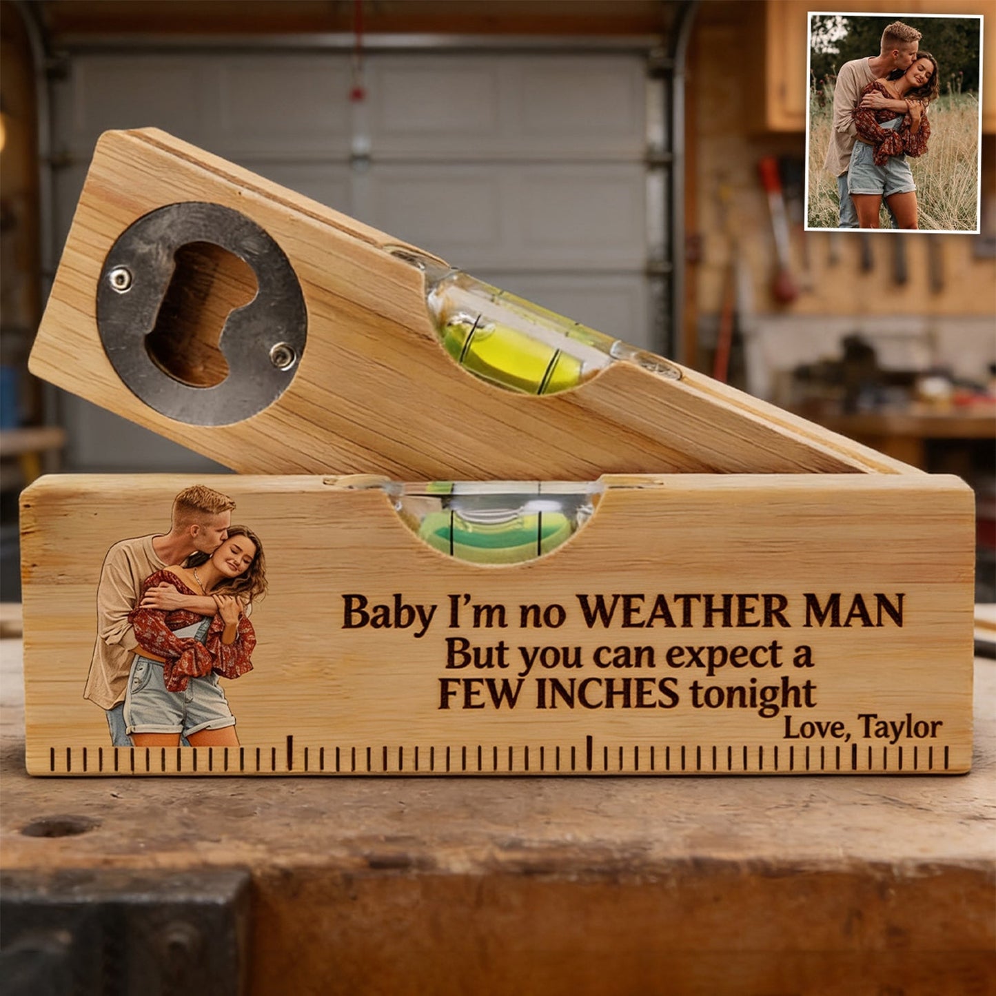 If He Can’t Fix It No One Can - Personalized Couple Spirit Level Bottle Opener