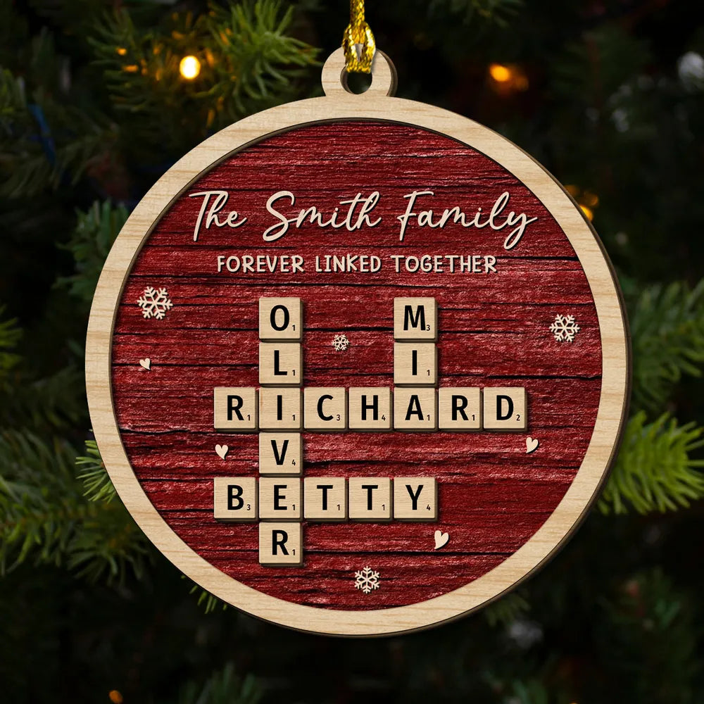 2-Layer Wooden Ornament – rustic red style with snowflakes, heartwarming Christmas gift for family and friends