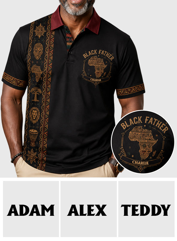 Black Dad Pride - Personalized Father Polo Shirt