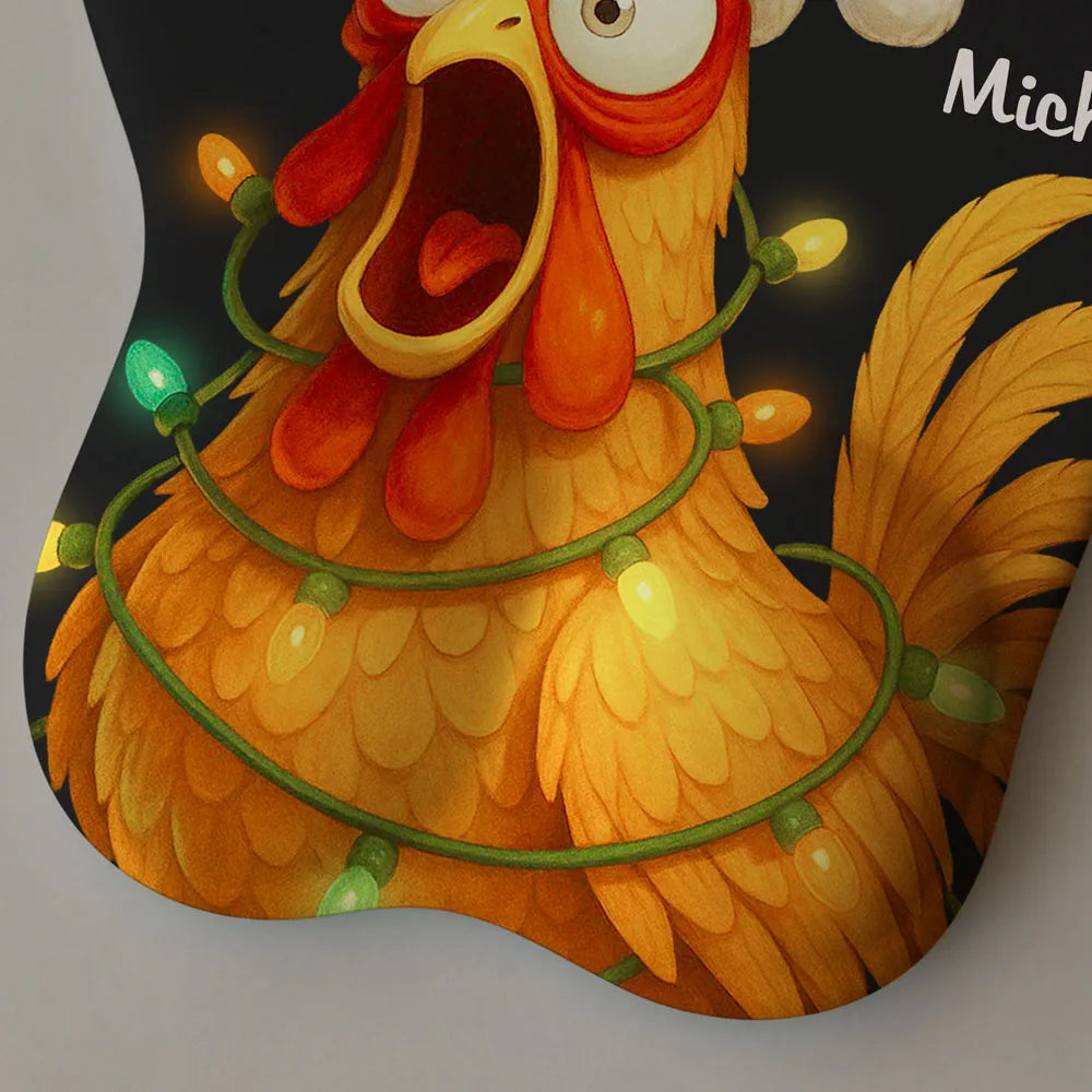 Personalized Lycra 3D Mouse Pad with Santa Chicken, Funny FCAWF Design, Unique Christmas Gift for Coworkers