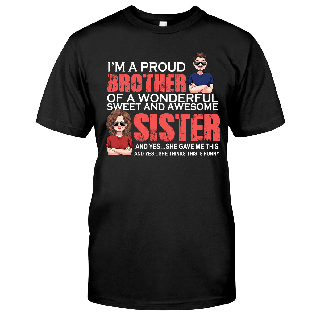 I'm A Proud Brother - Personalized Sibling T-shirt & Hoodie