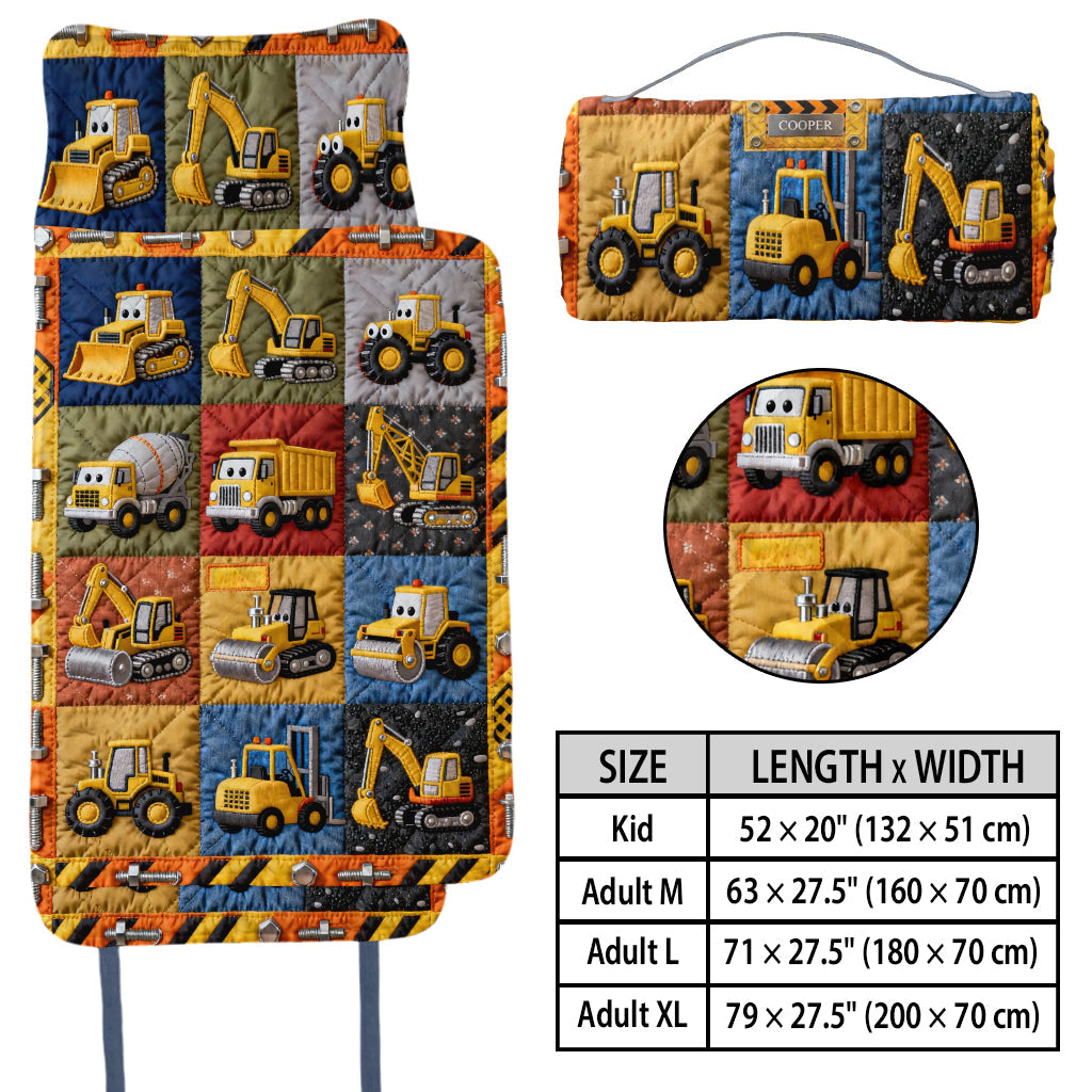 Construction Machine - Personalized Kid Nap Mat