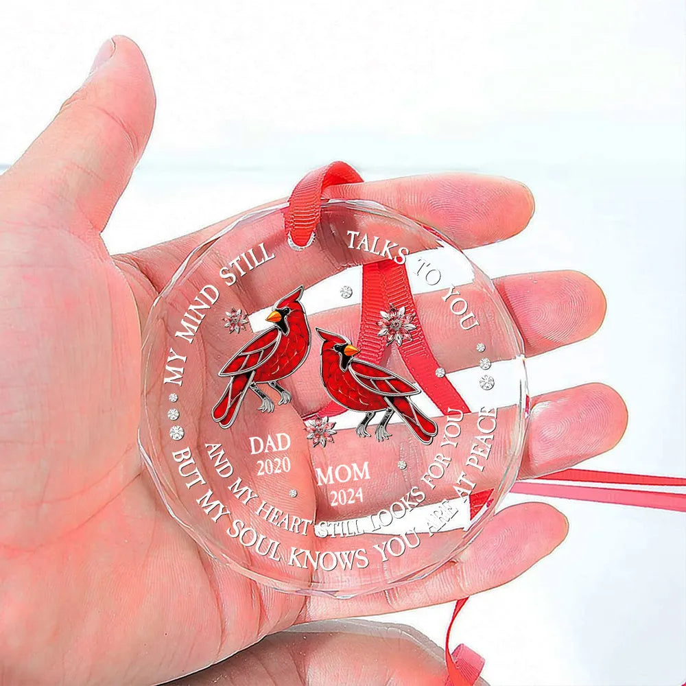 Personalized Crystal Ornament Memorial Butterfly Design for Christmas Tree Decor, Unique Sympathy Gift for Family