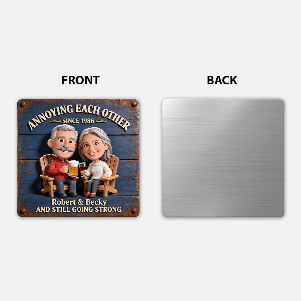 Everlasting Love - Personalized Couple 3D Printed Cut Metal Sign