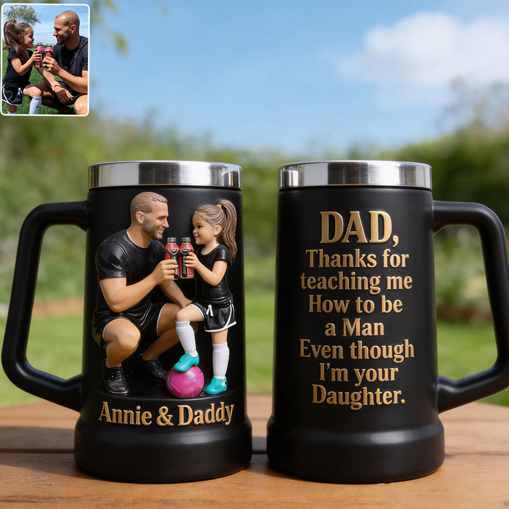 How To Be A Man - Personalized Father Beer Stein