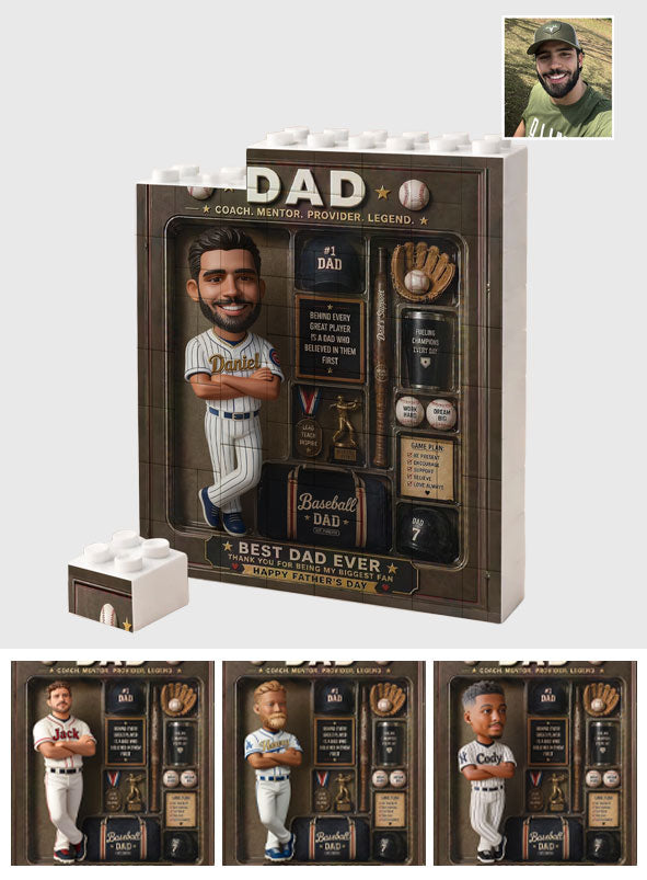Best Dad Ever - Personalized Baseball Shaped Building Blocks