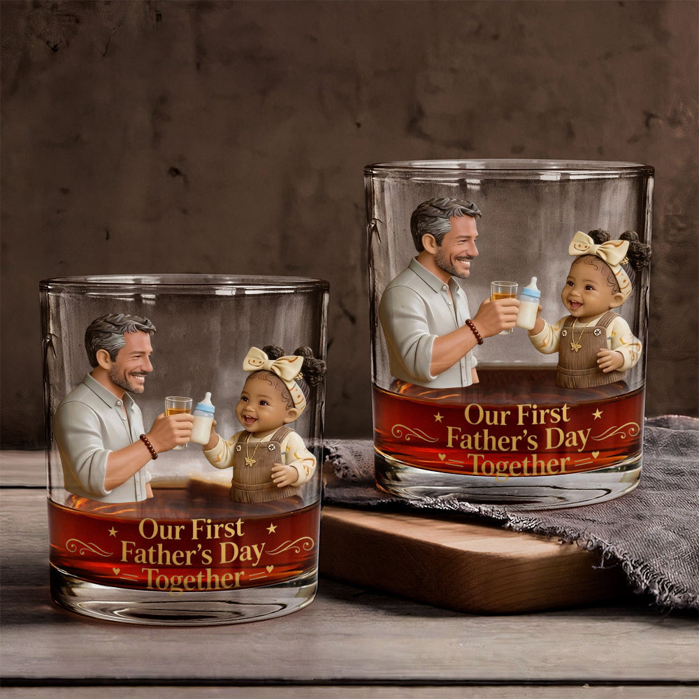 First Father's Day Together - Personalized Father Whiskey Glass