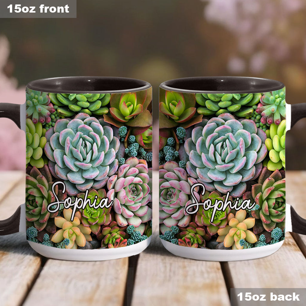 Beautiful Cactus Succulents Plants - Personalized Cactus Accent Mug